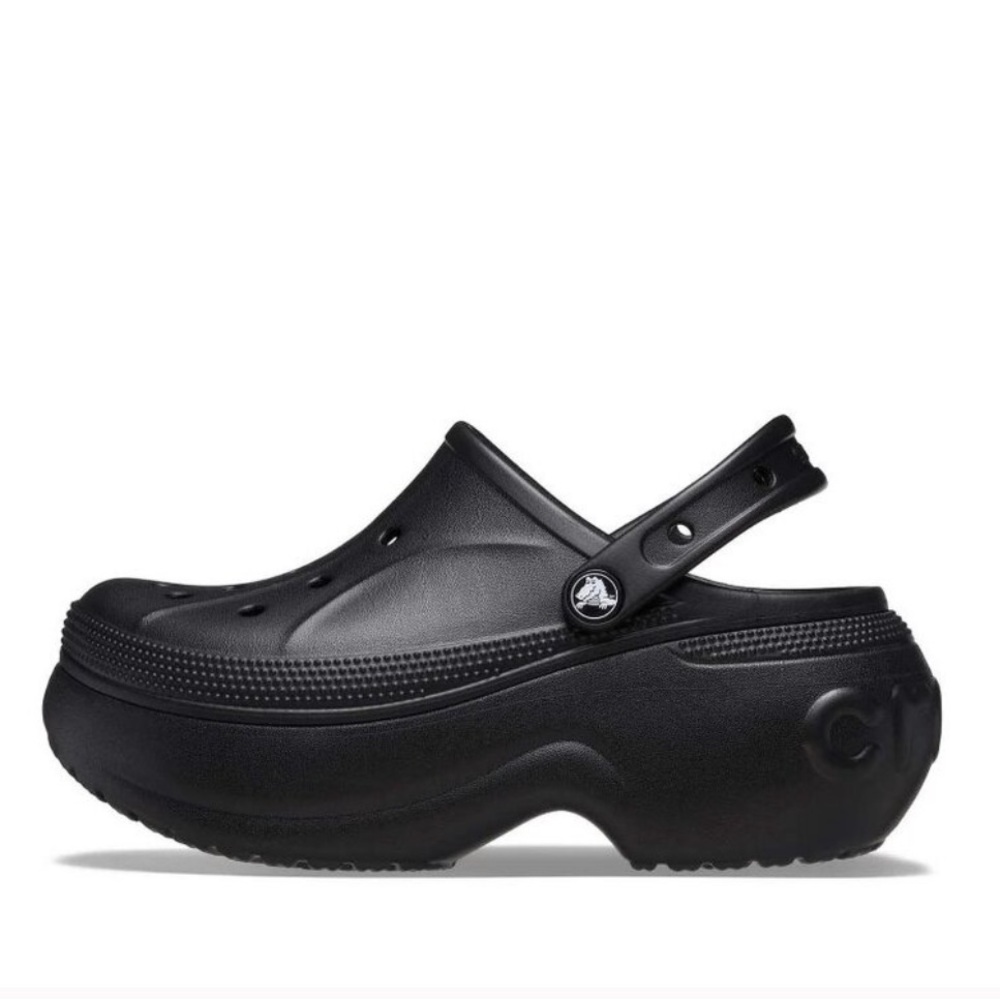 CROCS Bella Black Platform Clogs - Picture 3 of 4